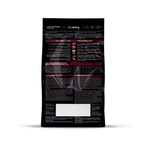 Сухой корм для кошек Savory Adult Cat Steril Fresh Turkey and Duck 400 г (4820232631584) – Savory (вид 1)