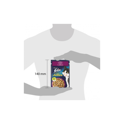Влажный корм для кошек Purina Felix Sensations Jellies с уткой и шпинатом в желе 85 г (7613039831281) – Purina Felix (вид 2)