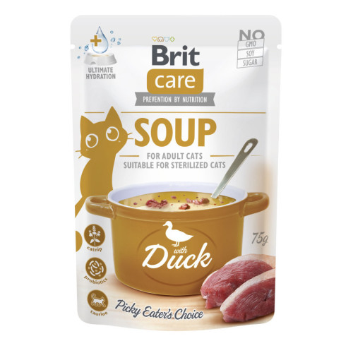 Вологий корм для кішок Brit Care Soup with Duck з качкою 75 г (8595602569182) – Brit Care