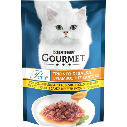 Влажный корм для кошек Purina Gourmet Perle Duo с курицей и говядиной мини филе в соусе 85 г (8445291188266) – Purina Gourmet