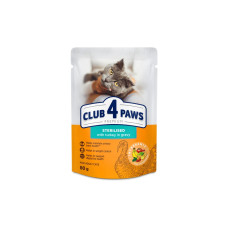 Влажный корм для кошек Club 4 Paws с индейкой в соусе для стерилизованных 80 г (4820269144576)