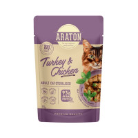 Влажный корм для кошек ARATON Sterilised Adult with Turkey and Chicken 85 г (ART47928)