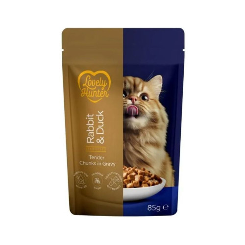 Вологий корм для кішок Lovely Hunter Sterilised Adult with Rabbit and Duck 85 г (LHU47938) – Lovely Hunter