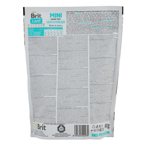 Сухой корм для собак Brit Care GF Mini Light & Sterilised 400 г (8595602521074) – Brit Care (вид 1)