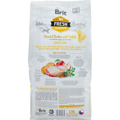 Сухой корм для собак Brit Fresh Chicken/Potato Adult 12 кг (8595602530731) – Brit Fresh (вид 1)