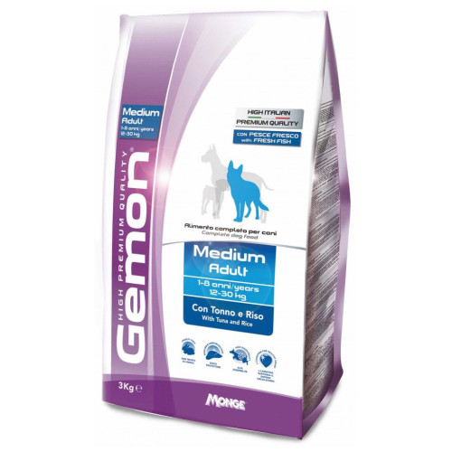 Сухий корм для собак Gemon Dog Medium adult тунець з рисом 3 кг (8009470386098) – Gemon