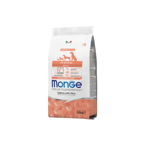 Сухой корм для собак Monge Dog All breeds Adult Light со вкусом рыбы и риса 2.5 кг (8009470011297) – Monge