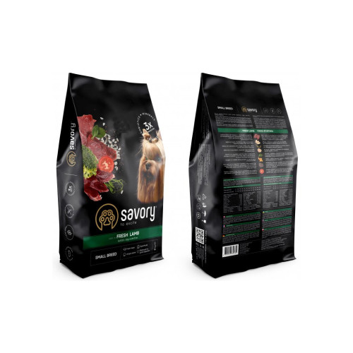 Сухий корм для собак Savory Small Breeds rich in Fresh Lamb 8 кг (4820232630334) – Savory (вид 1)