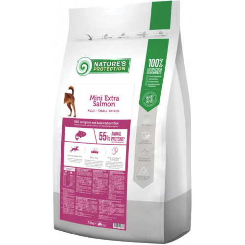 Сухий корм для собак Nature's Protection Mini extra Salmon Adult Small breeds 7.5 кг (NPS45738) – Nature's Protection