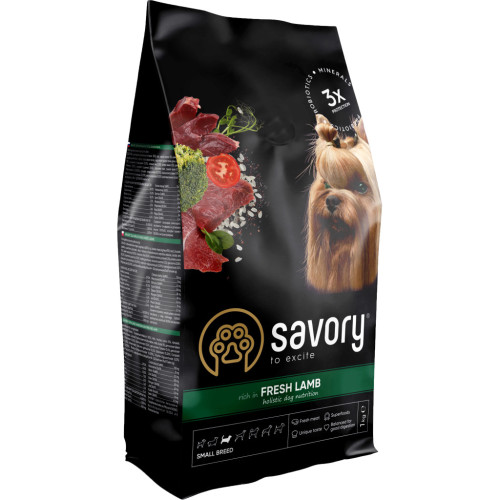 Сухий корм для собак Savory Small Breeds rich in Fresh Lamb 1 кг (4820232630310) – Savory