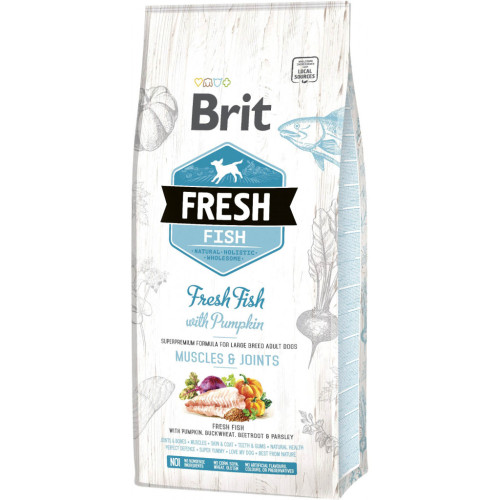 Сухой корм для собак Brit Fresh Fish/Pumpkin Adult Large 12 кг (8595602530779) – Brit Fresh