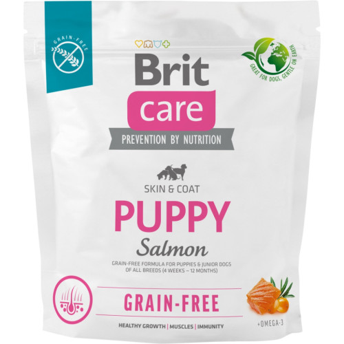 Сухий корм для собак Brit Care Dog Grain-free Puppy з лососем 1 кг (8595602558827) – Brit Care