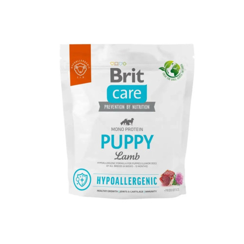 Сухий корм для собак Brit Care Dog Hypoallergenic Puppy гіпоалергенний з ягням 1 кг (8595602558971) – Brit Care
