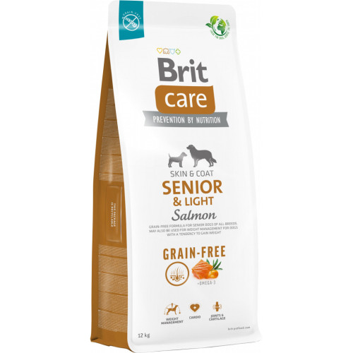 Сухий корм для собак Brit Care Dog Grain-free Senior & Light беззерновий з лососем 12 кг (8595602558926) – Brit Care