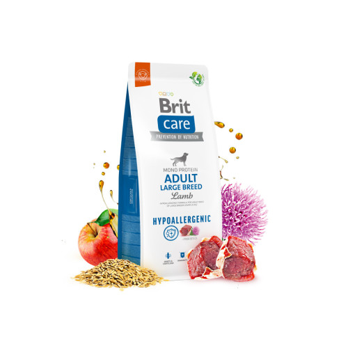 Сухий корм для собак Brit Care Dog Hypoallergenic Adult Large Breed з ягням 12 кг (8595602559077) – Brit Care (вид 1)