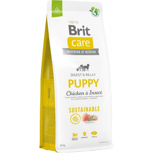 Сухой корм для собак Brit Care Dog Sustainable Puppy с курицей и насекомыми 12 кг (8595602558629) – Brit Care
