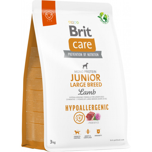 Сухий корм для собак Brit Care Dog Hypoallergenic Junior Large Breed з ягням 3 кг (8595602559053) – Brit Care