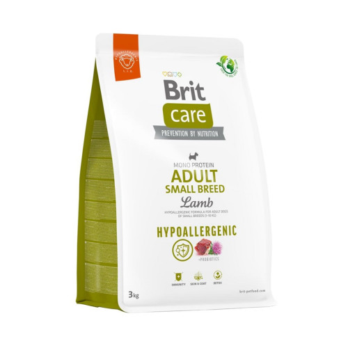 Сухой корм для собак Brit Care Dog Hypoallergenic Adult Small Breed с ягненком 3 кг (8595602566143) – Brit Care
