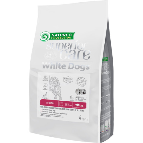 Сухой корм для собак Nature's Protection Superior Care White Dogs White Fish Junior All Sizes 4 кг (NPSC47594) – Nature's Protection