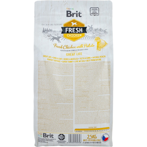 Сухий корм для собак Brit Fresh Chicken/Potato Adult 2.5 кг (8595602530748) – Brit Fresh (вид 1)