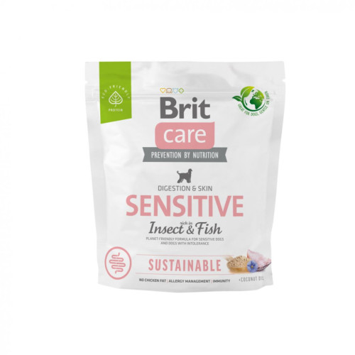 Сухой корм для собак Brit Care Dog Sustainable Sensitive Insect and Fish 1 кг (8595602559213) – Brit Care