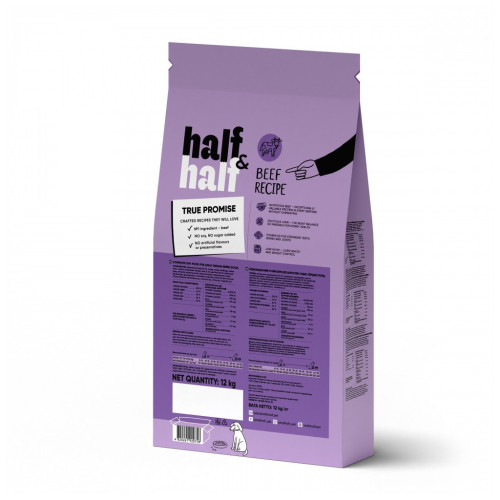 Сухой корм для собак Half&Half для средних пород с говядиной 12 кг (4820261920758) – Half&Half (вид 1)