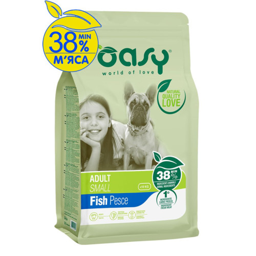 Сухий корм для собак OASY LIFESTAGE Adult Small риба 3 кг (8054329510100) – OASY