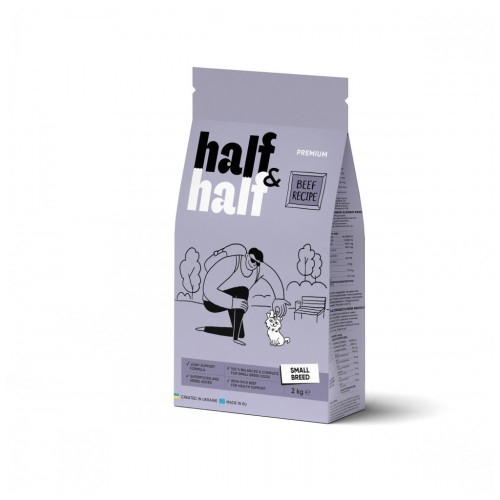 Сухой корм для собак Half&Half для маленьких пород с говядиной 2 кг (4820261920727) – Half&Half