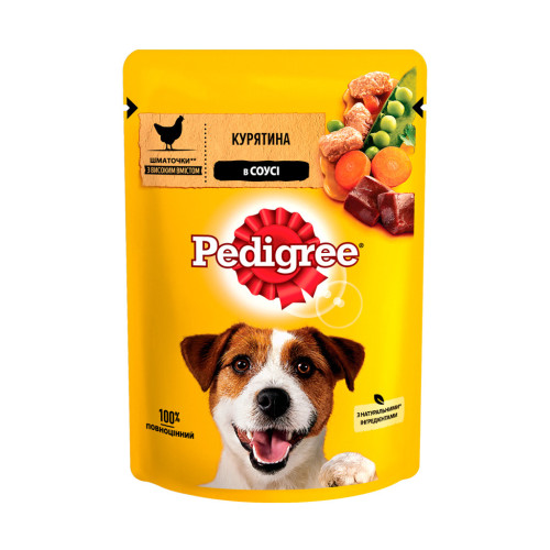 Влажный корм для собак Pedigree Курица и овощи в соусе 100 г (5900951017322) – Pedigree (вид 1)
