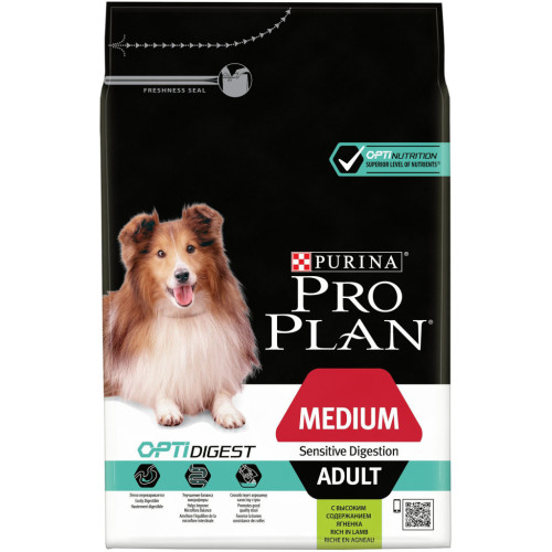 Сухой корм для собак Purina Pro Plan Medium с чувствительным пищеварением (ягненок) 3 кг (7613035214798) – Purina Pro Plan