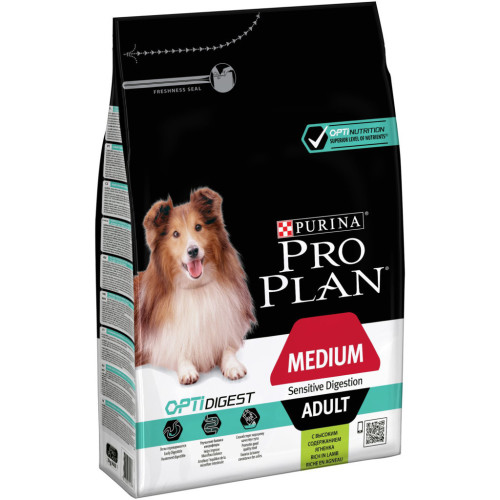 Сухой корм для собак Purina Pro Plan Medium с чувствительным пищеварением (ягненок) 3 кг (7613035214798) – Purina Pro Plan (вид 1)