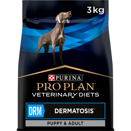 Сухой корм для собак Purina Pro Plan Veterinary Diets DRM Dermatosis Для поддержания функции кожи при дерматозах и чрезмерном выпадении шерсти 3 кг (7613035156289) – Purina Pro Plan Veterinary Diets