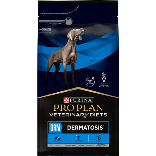 Сухой корм для собак Purina Pro Plan Veterinary Diets DRM Dermatosis Для поддержания функции кожи при дерматозах и чрезмерном выпадении шерсти 3 кг (7613035156289) – Purina Pro Plan Veterinary Diets (вид 2)