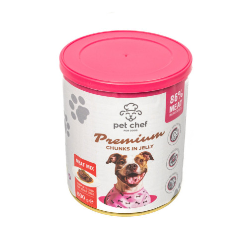 Вологий корм для собак Pet Chef М'ясний мікс 800 г (4820255193649) – Pet Chef