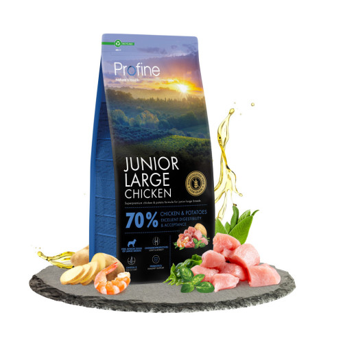 Сухий корм для собак Profine Junior Large Chicken and Potatoes для цуценят та юніорів великих порід 12 кг (8595602569960) – Profine (вид 1)
