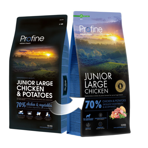 Сухий корм для собак Profine Junior Large Chicken and Potatoes для цуценят та юніорів великих порід 12 кг (8595602569960) – Profine (вид 2)