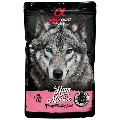 Влажный корм для собак Alpha Spirit старше 1 года с ветчиной 85 г (8436586311650) – Alpha Spirit