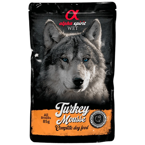 Влажный корм для собак Alpha Spirit старше 1 года с индейкой 85 г (8436586311643) – Alpha Spirit