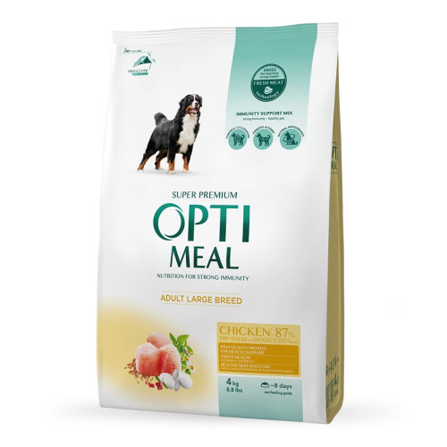 Сухий корм для собак Optimeal для великих порід зі смаком курки 4 кг (4820083905551) – Optimeal