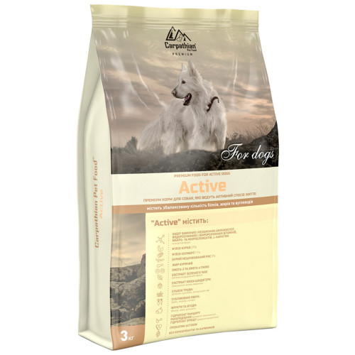 Сухий корм для собак Carpathian Pet Food Active 3 кг (4820111140879) – Carpathian Pet Food