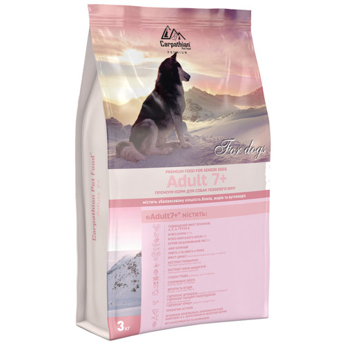 Сухой корм для собак Carpathian Pet Food Adult 7+ 3 кг (4820111140886) – Carpathian Pet Food