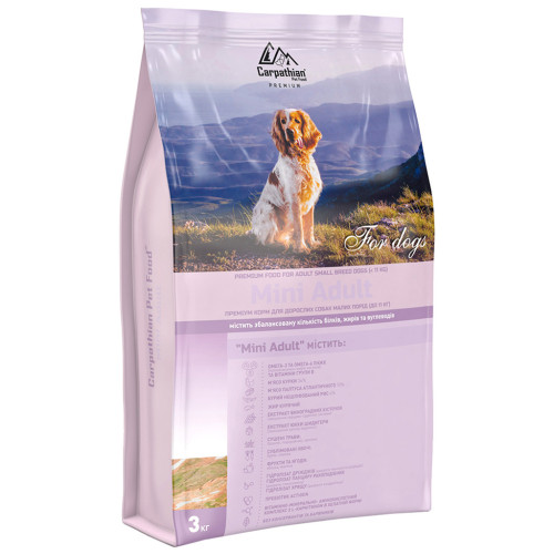 Сухой корм для собак Carpathian Pet Food Mini Adult 3 кг (4820111140831) – Carpathian Pet Food