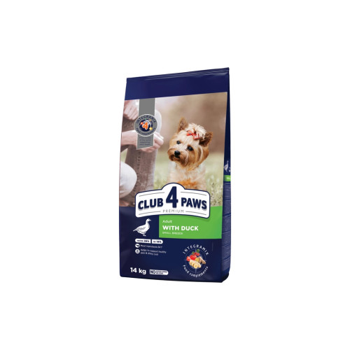 Сухий корм для собак Club 4 Paws Преміум Для малих порід З качкою 14 кг (4820269143036) – Club 4 Paws