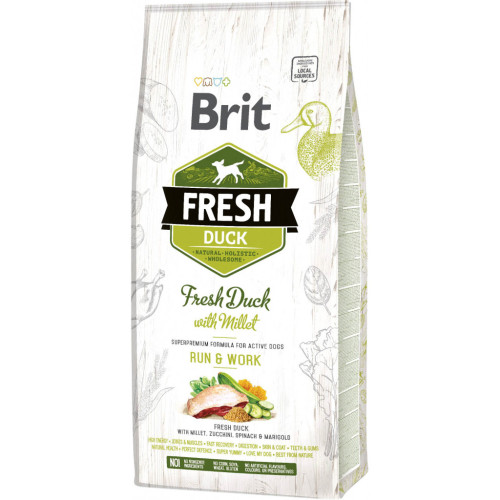 Сухий корм для собак Brit Fresh Duck/Millet Active Run and Work 12 кг (8595602530816) – Brit Fresh