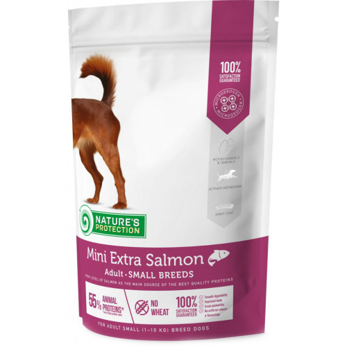 Сухий корм для собак Nature's Protection Mini extra Salmon Adult Small breeds 500 г (NPS45736) – Nature's Protection