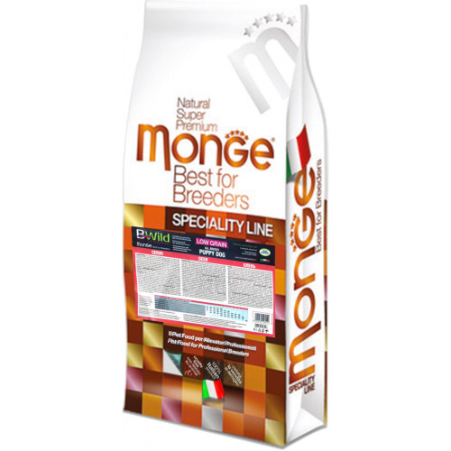 Сухой корм для собак Monge Dog Bwild Low Grain Puppy&Junior оленина 15 кг (8009470056014) – Monge