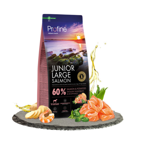 Сухий корм для собак Profine Junior Large Salmon and Potatoes для цуценят та юніорів великих порід 12 кг (8595602569472) – Profine (вид 1)