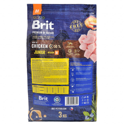 Сухий корм для собак Brit Premium Dog Junior M 3 кг (8595602526321) – Brit Premium (вид 2)