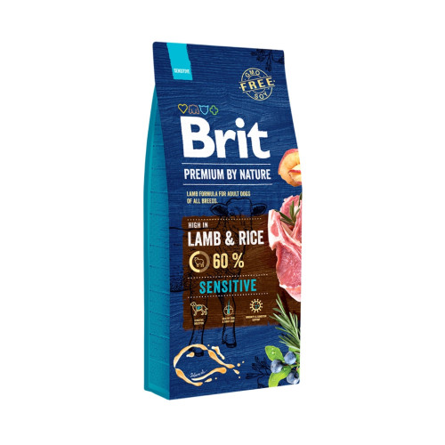 Сухий корм для собак Brit Premium Dog Sensitive Lamb 15 кг (8595602526642) – Brit Premium