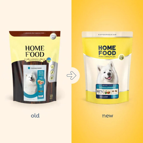 Сухий корм для собак Home Food ADULT MEDIUM Hypoallergenic з фореллю та рисом 10 кг (4820235020330) – Home Food (вид 1)